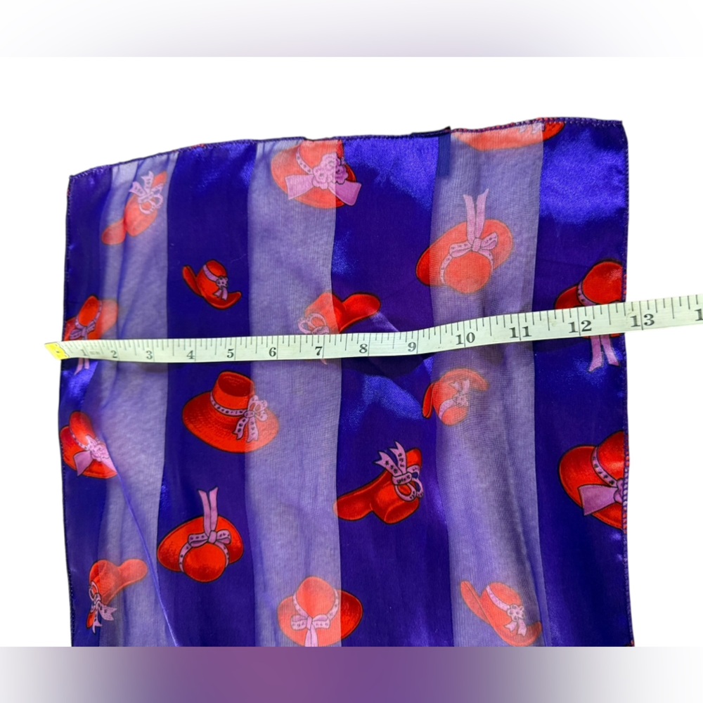 Red Hat Society Purple Women's Scarf with Red Hat Motif - Picture 5 of 7
